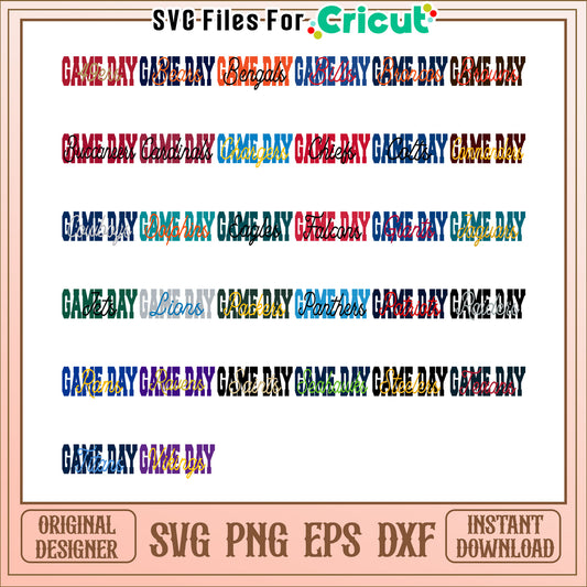 NFL Game Day SVG Bundle Instant Download