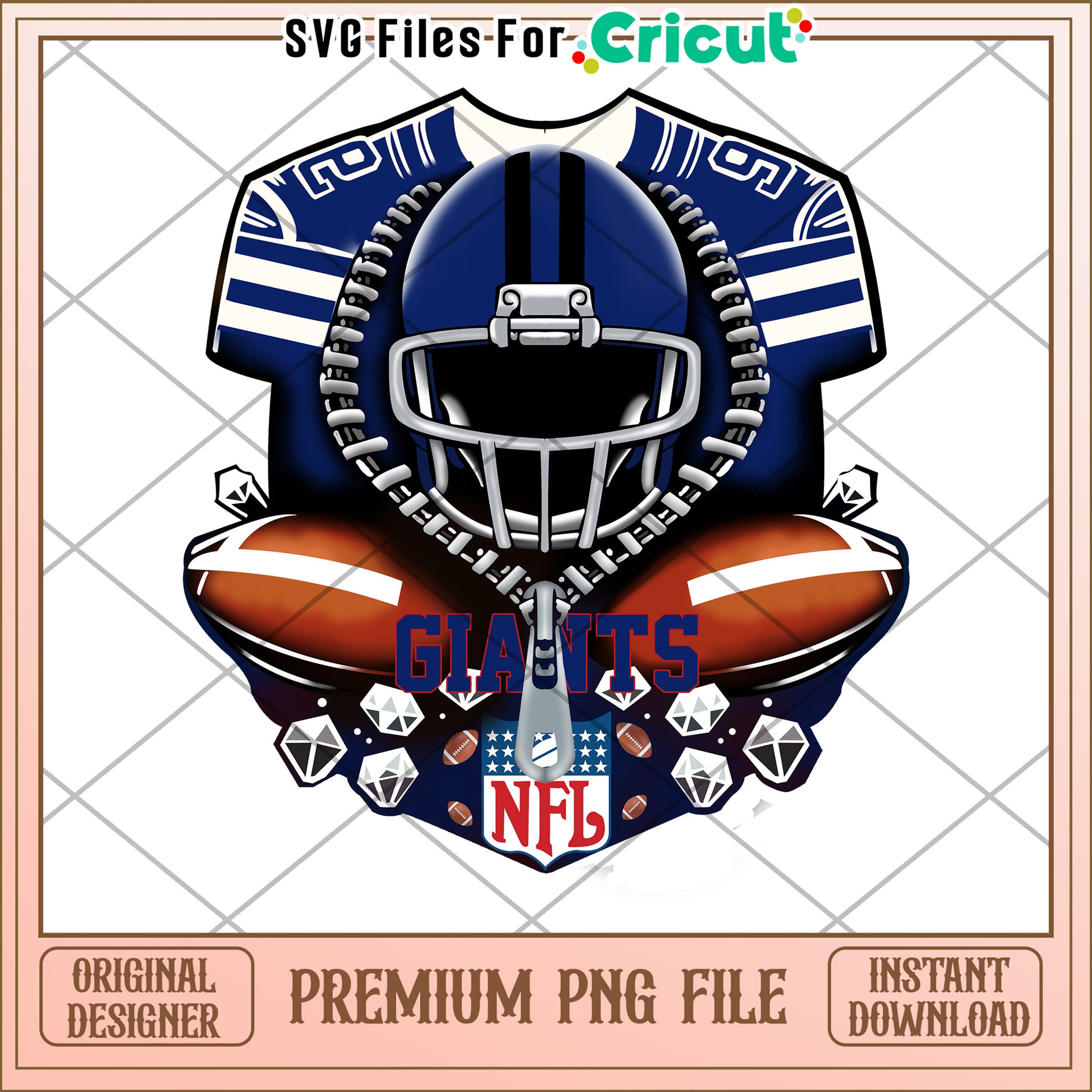 NFL Giants Football PNG Design for Cricut, Perfect for Crafts