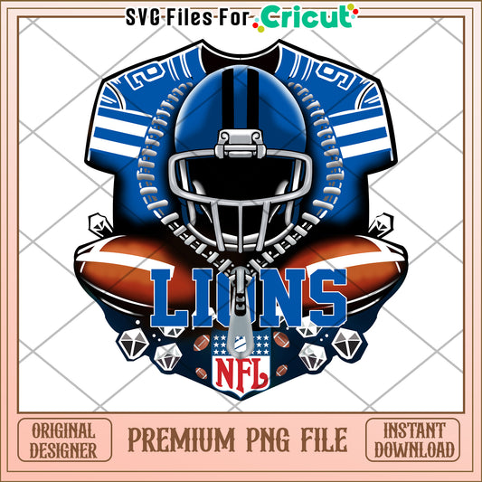 NFL Lions PNG Design, perfect for sports-themed projects
