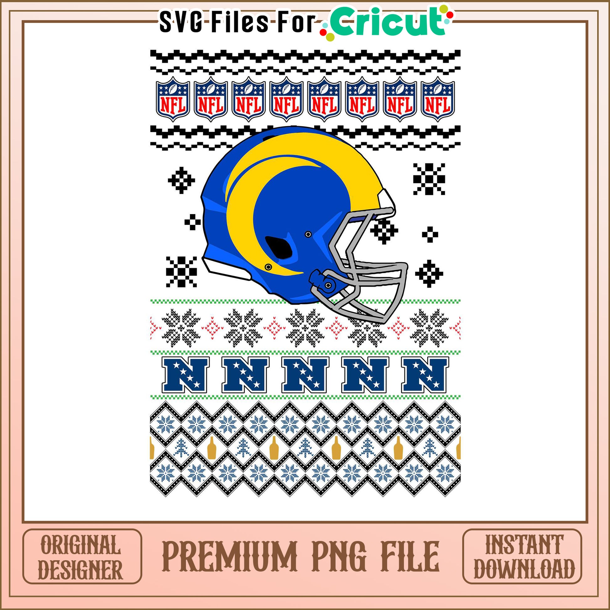 NFL Los Angeles Rams PNG File for Cricut, Instant Download Design