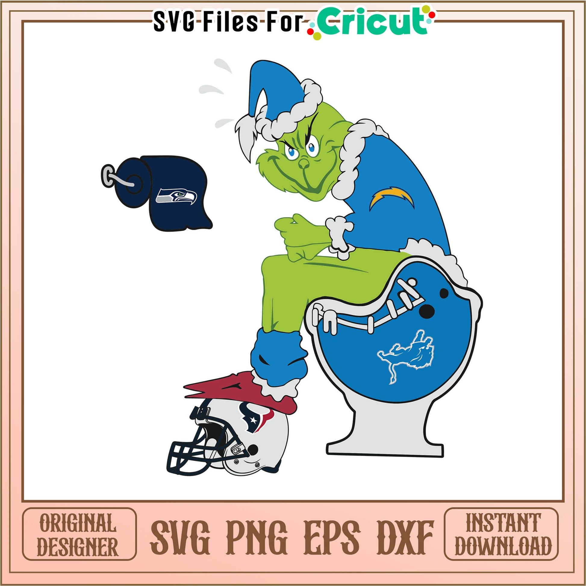 NFL Los Angeles chargers grinch svg, funny grinch memes svg