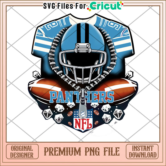 NFL Panthers Football Design, Premium PNG File for Cricut