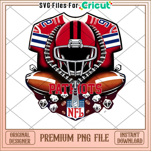 NFL Patriots Football PNG Design, perfect for Cricut projects