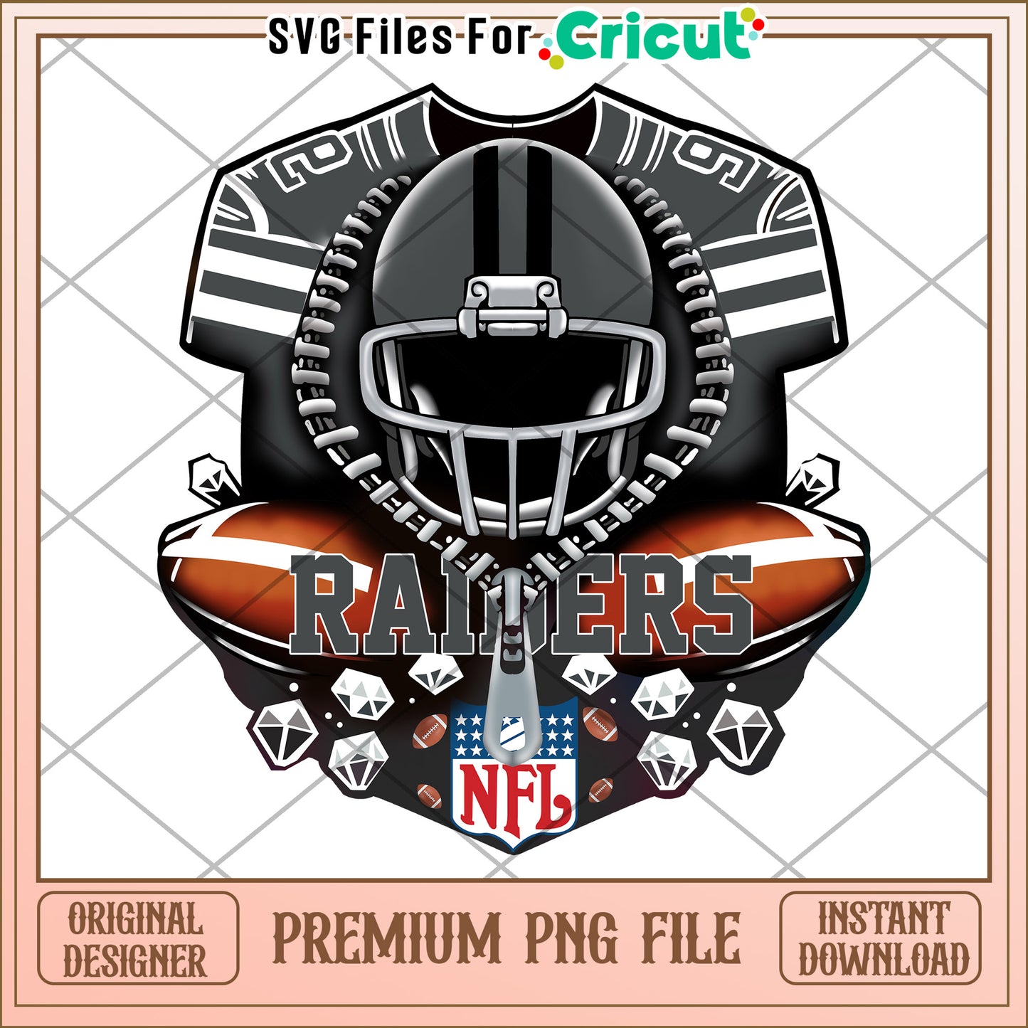 NFL Raiders Football Helmet Design, Premium PNG for Cricut