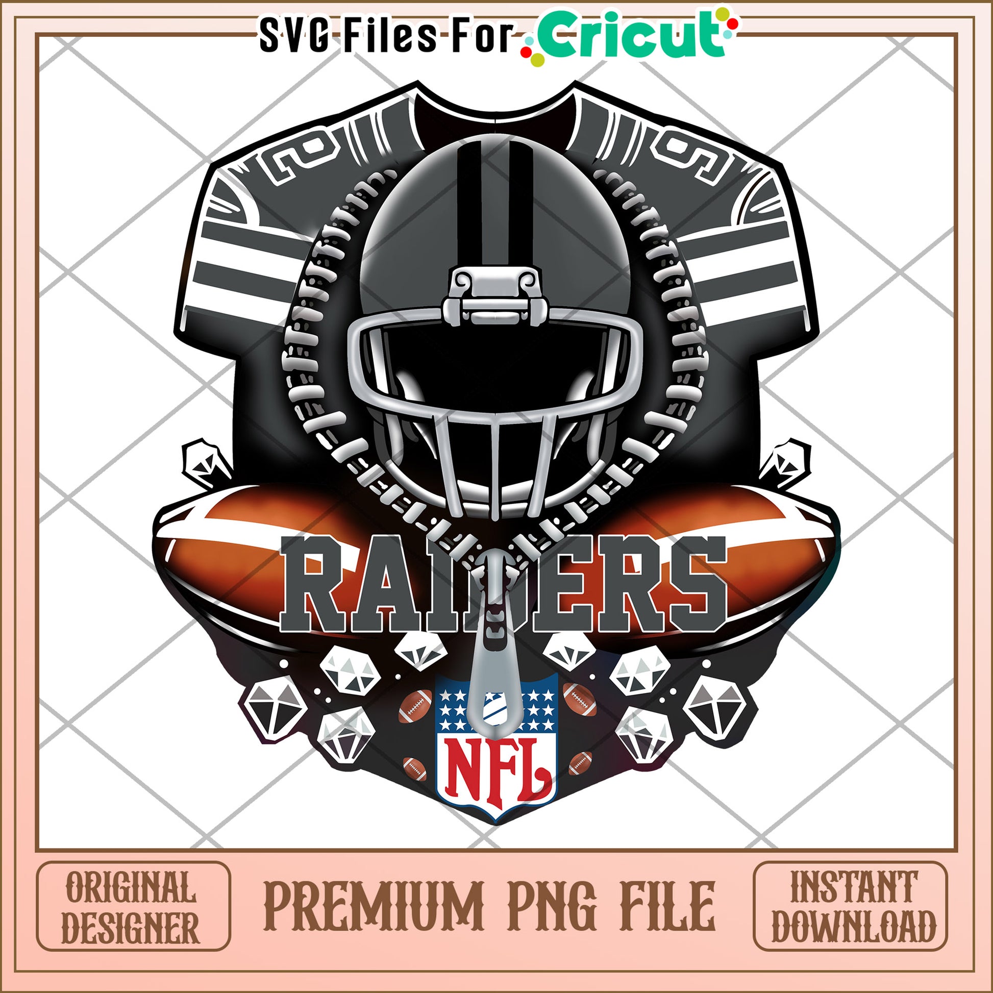 NFL Raiders Football Helmet Design, Premium PNG for Cricut