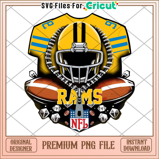 NFL Rams football design, perfect for Cricut projects and fans