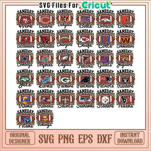NFL Team Gameday SVG Bundle