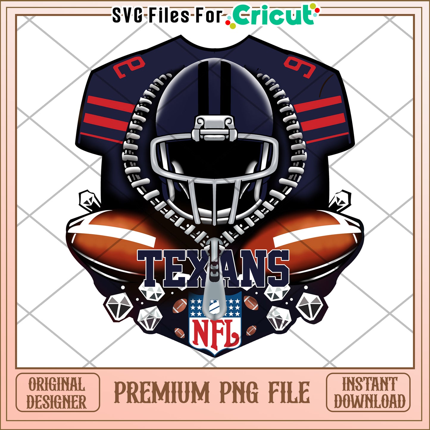 NFL Texans Football Helmet Design, perfect for Cricut projects