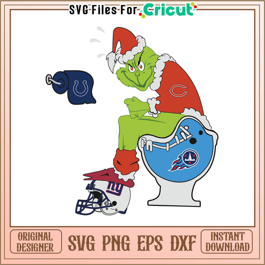 NFL chicago bears grinch svg, the grinch cartoon characters​​​​​ svg