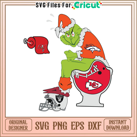 NFL denver broncos grinch svg, funny grinch​ svg, grinch funny​ svg