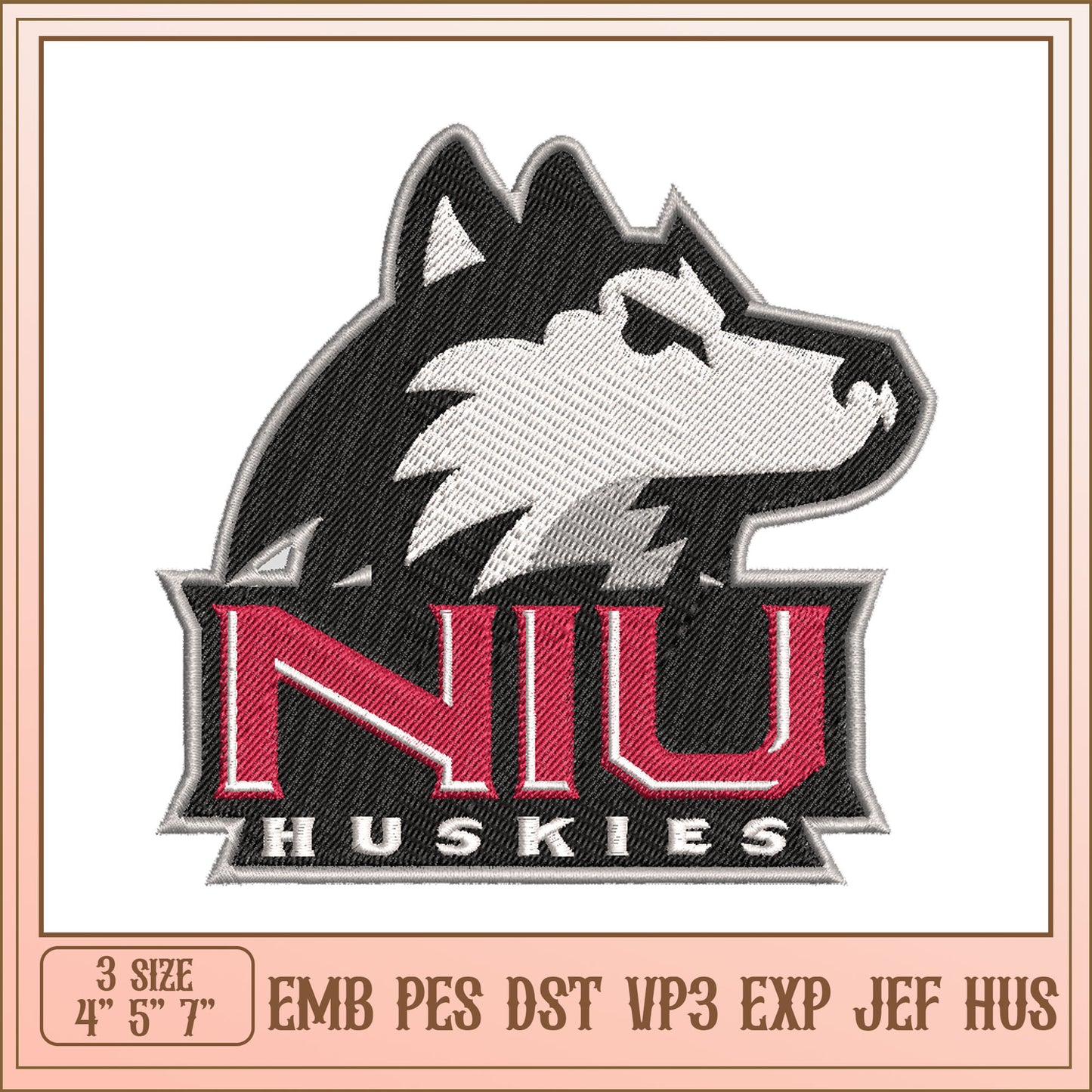NIU Huskies Embroidery Design