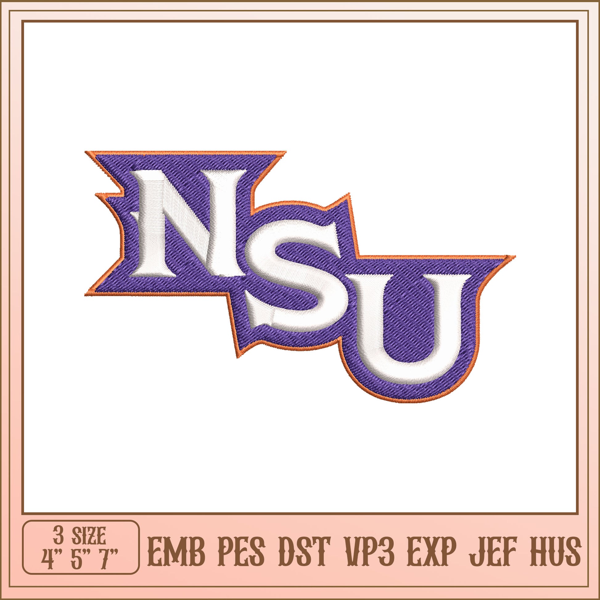 NSU Embroidery Design - 3 Sizes