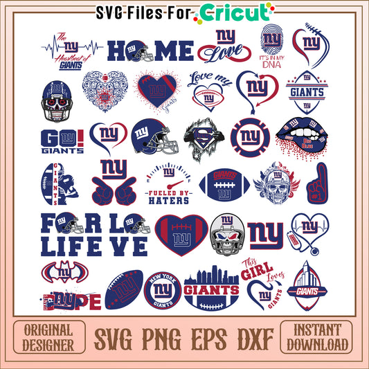NY Giants SVG Bundle 25 Designs