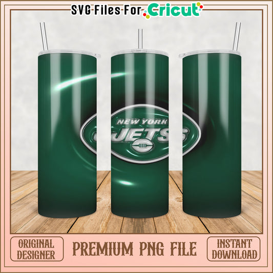 NY Jets Tumbler PNG Sublimation Design