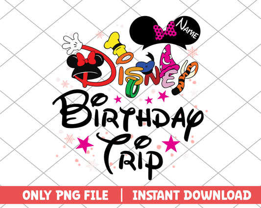 Name girl disney birthday trip disney png