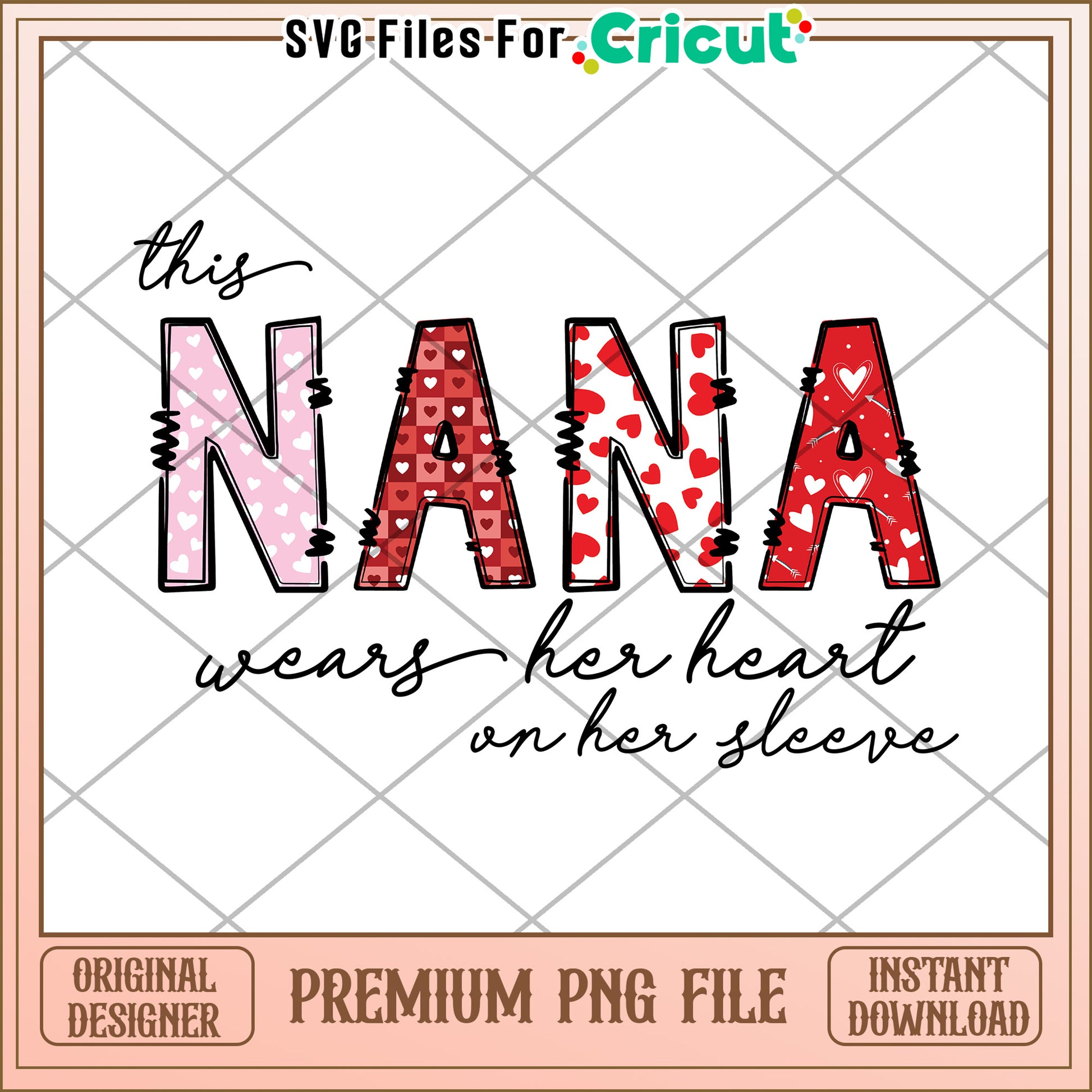 Nana PNG Valentines Day Heart Design