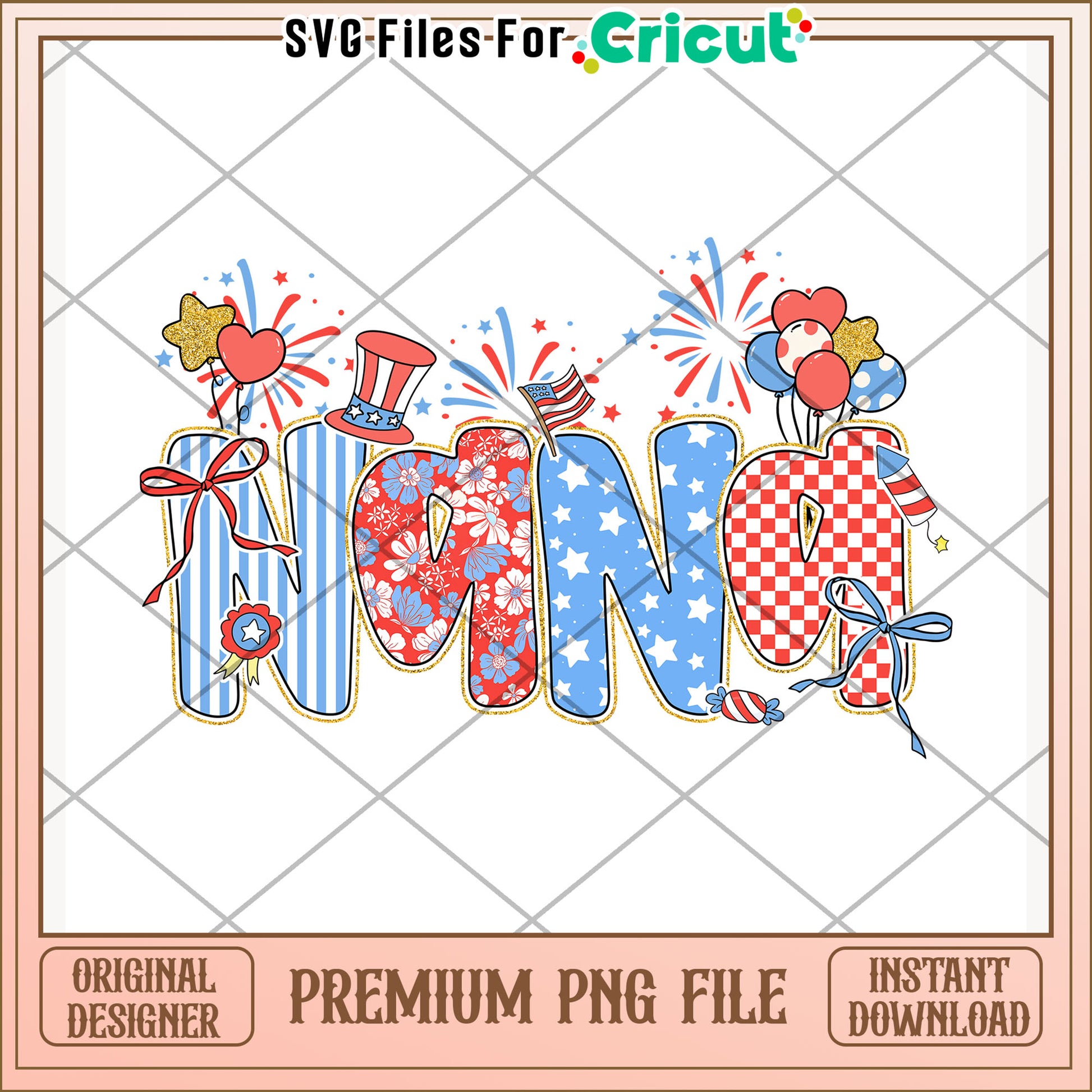 Nana american design png, patriotic theme png, 4th of july png