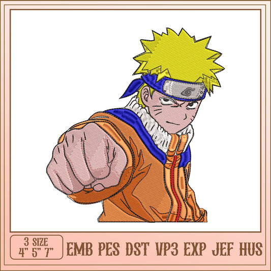 Naruto Embroidery Design 4x5x7 Inch