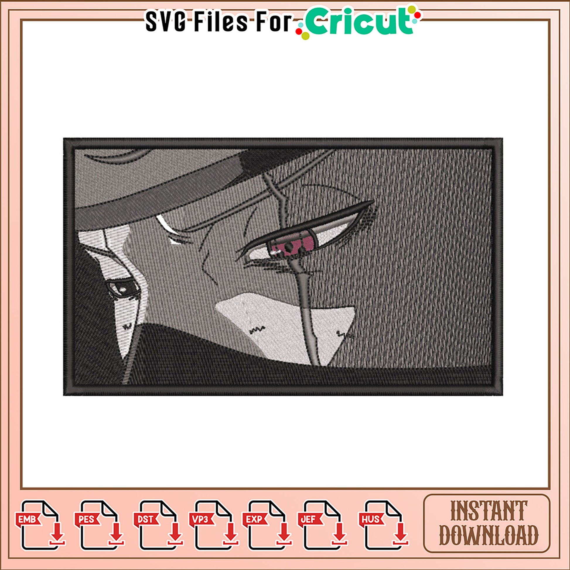 Naruto Eye Embroidery Design Instant Download