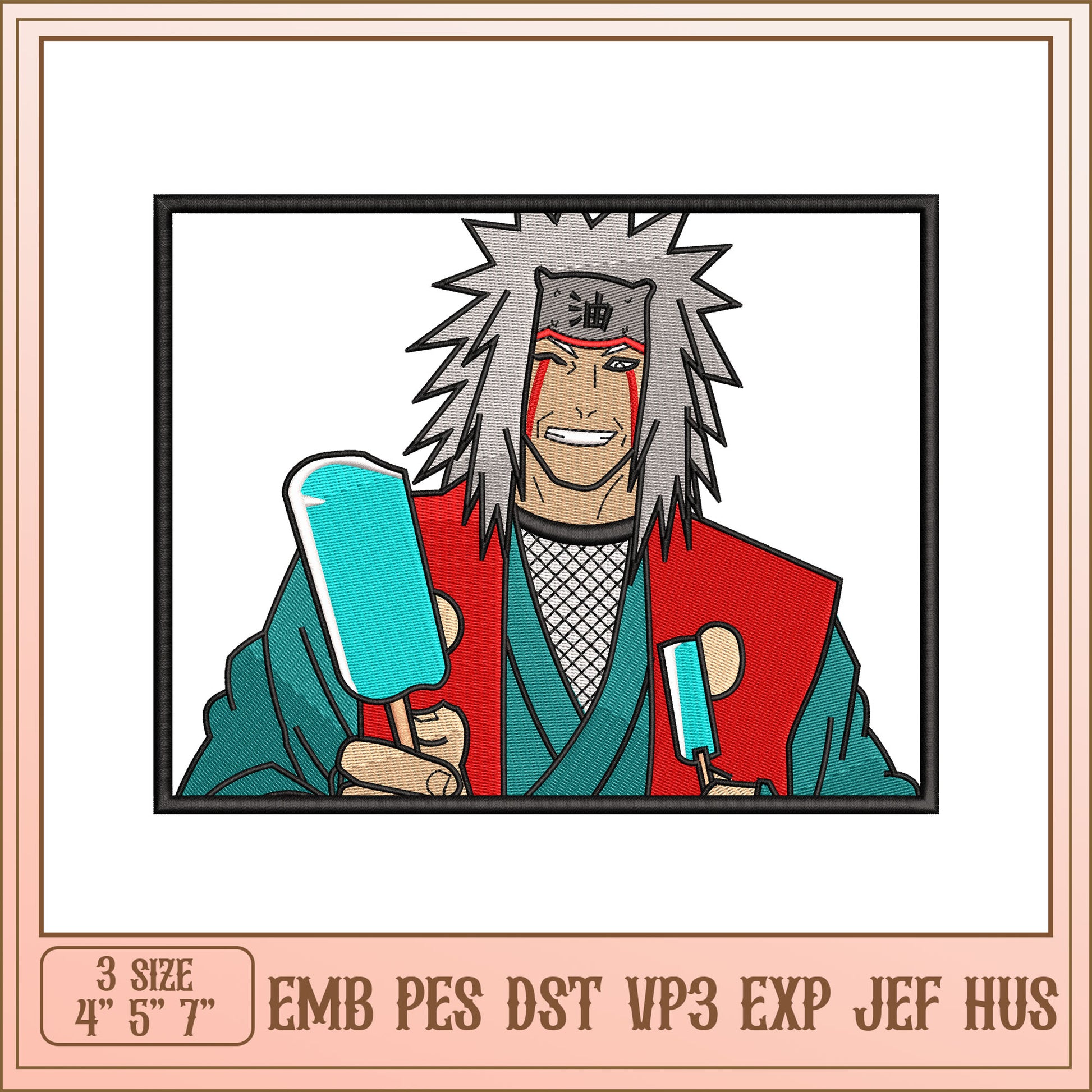 Naruto Ice Cream Embroidery Design