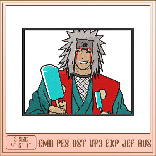 Naruto Ice Cream Embroidery Design