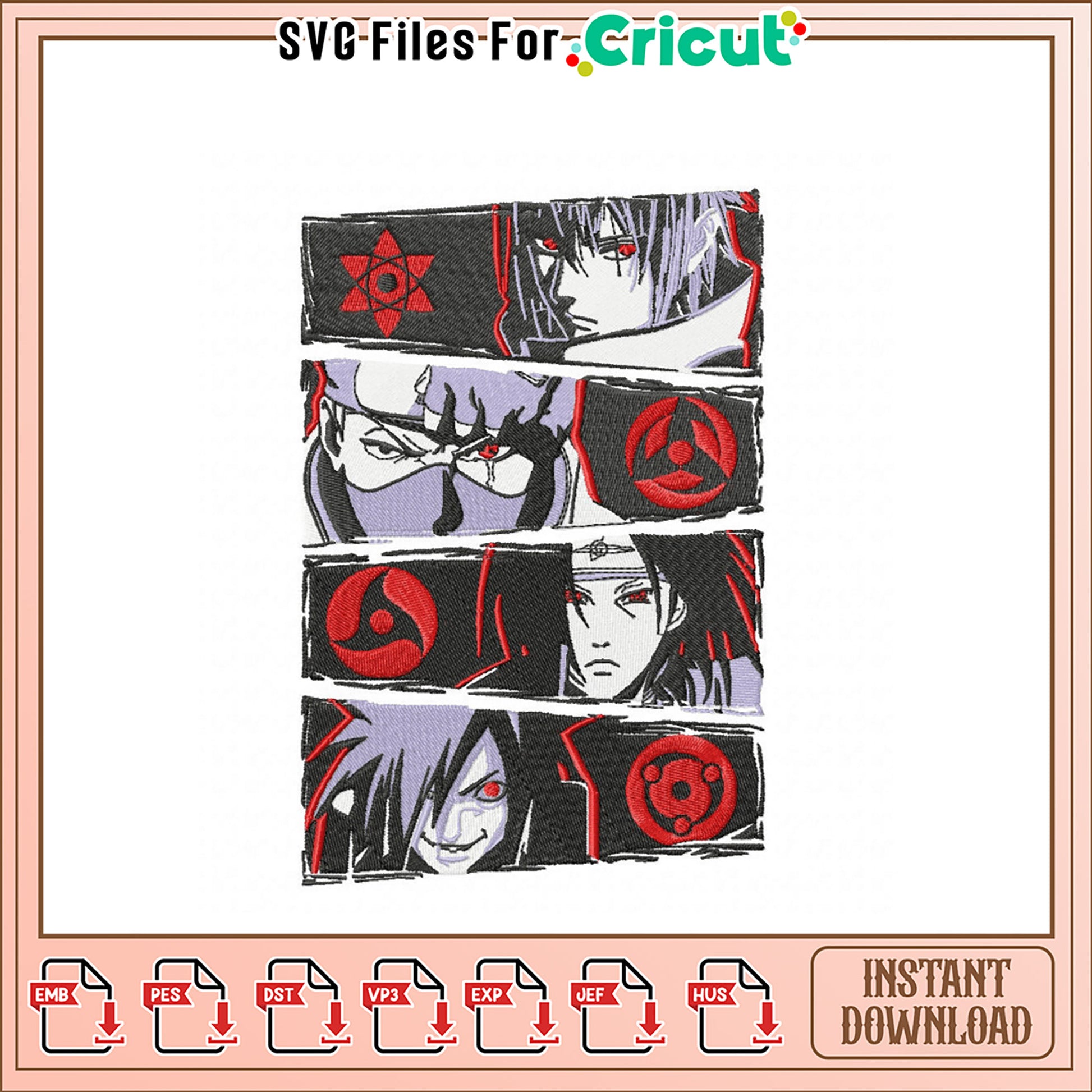 Naruto Inspired Embroidery Design Downloadable File