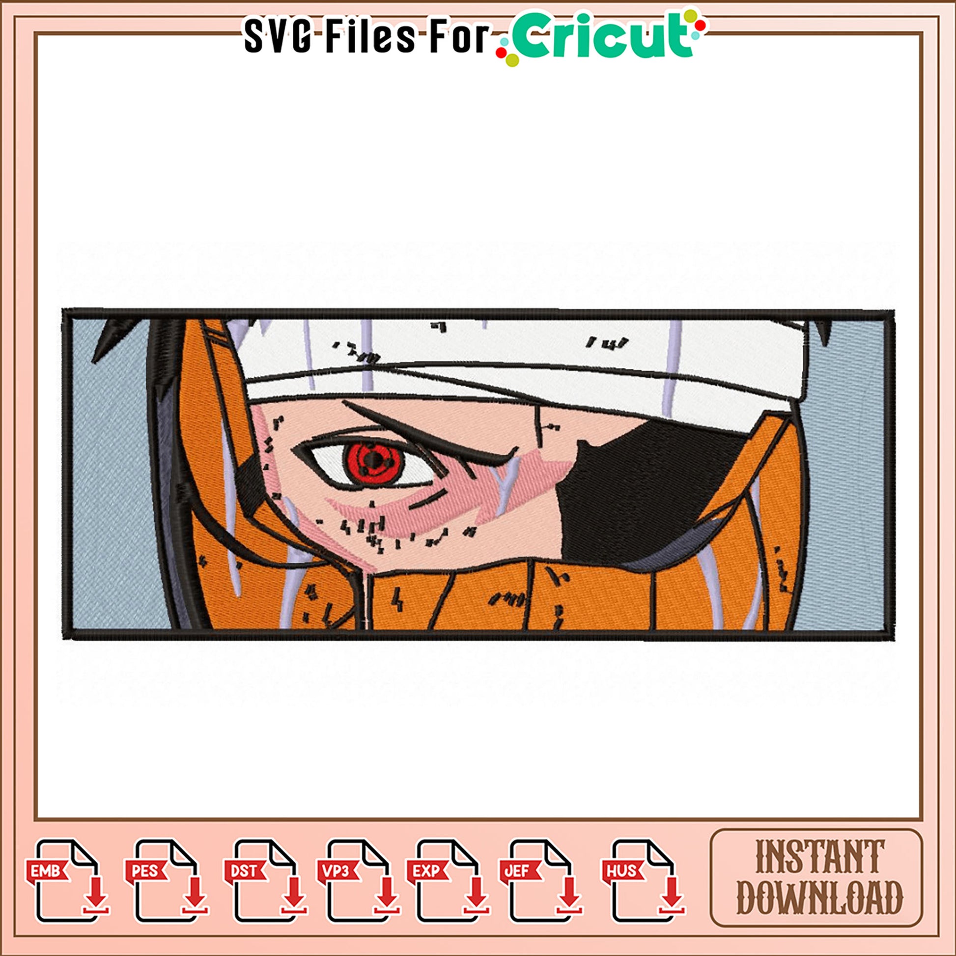 Naruto Inspired Embroidery Design for Instant Download