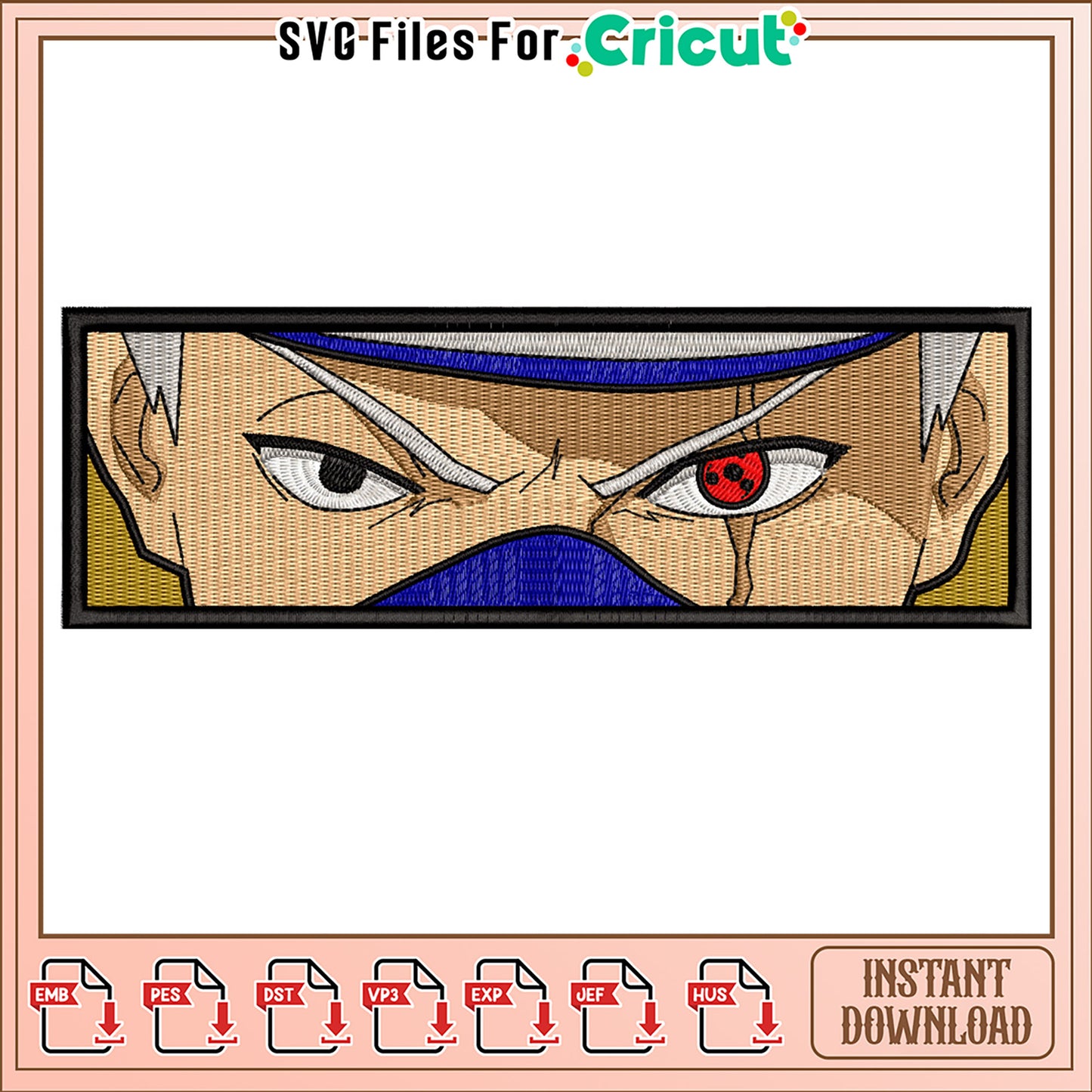 Naruto Inspired Eye Design Embroidery Pattern Download