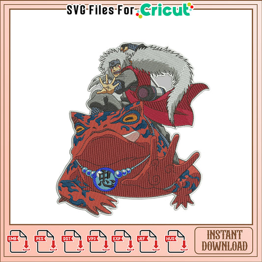 Naruto Jiraiya Toad Embroidery Design Instant Download