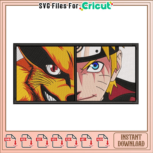 Naruto Kurama Embroidery Design Instant Download