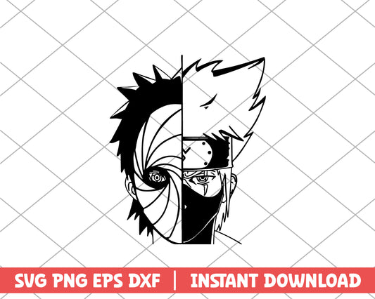 Naruto Obito x Kakashi anime svg