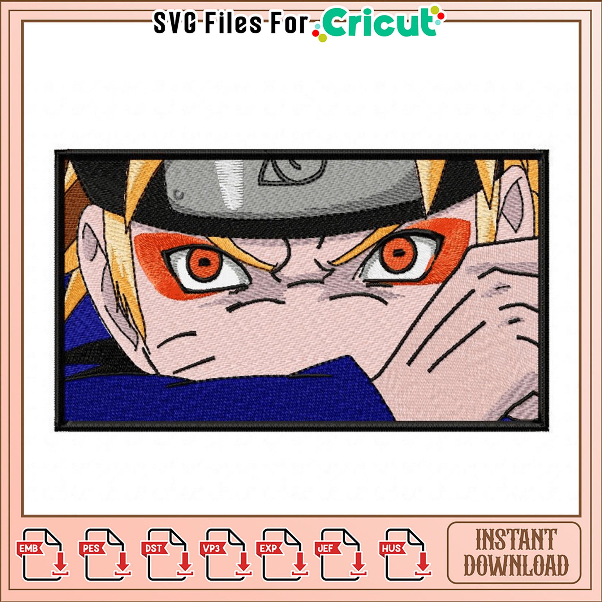 Naruto Sharingan Embroidery Design Instant Download