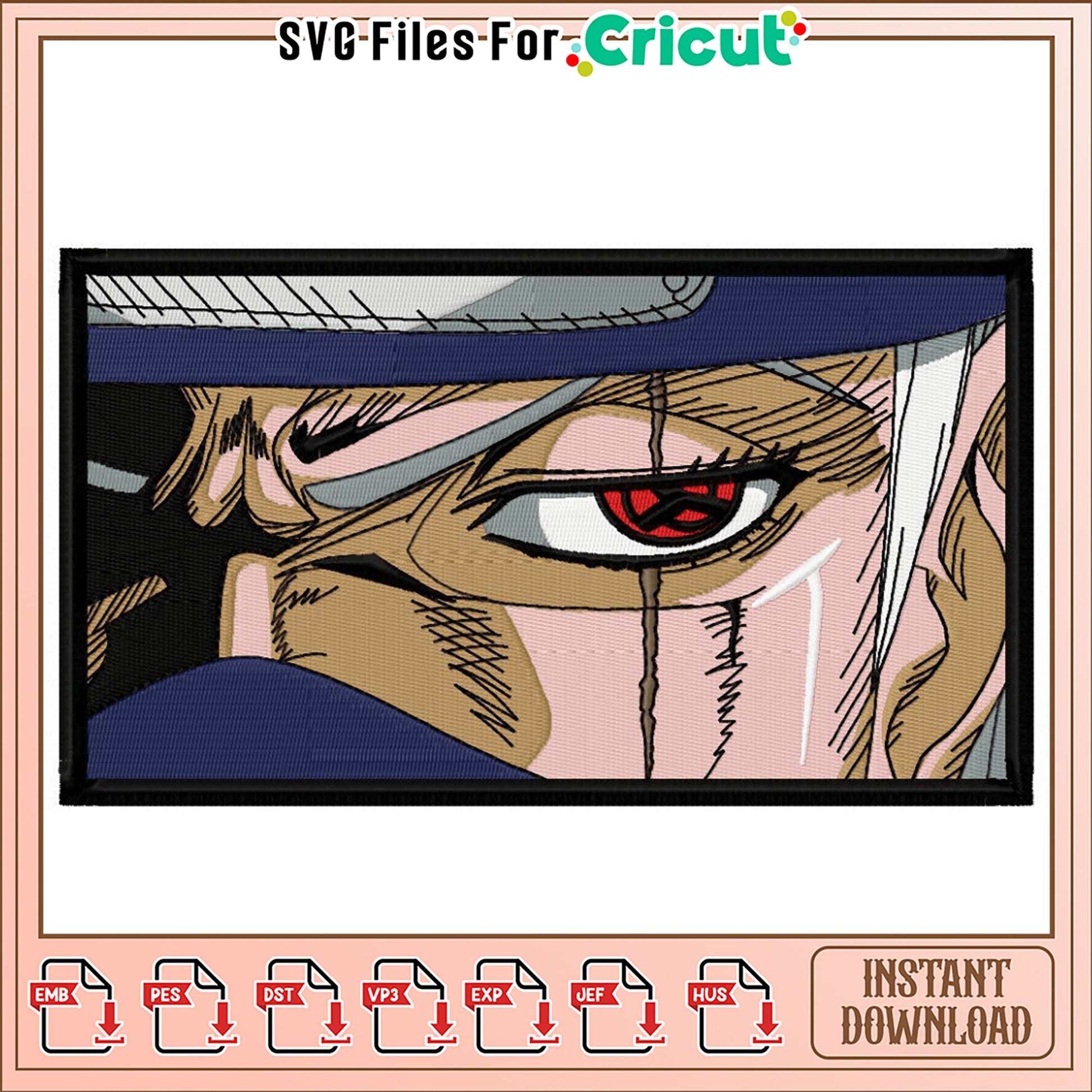 Naruto Sharingan Eye Embroidery Design