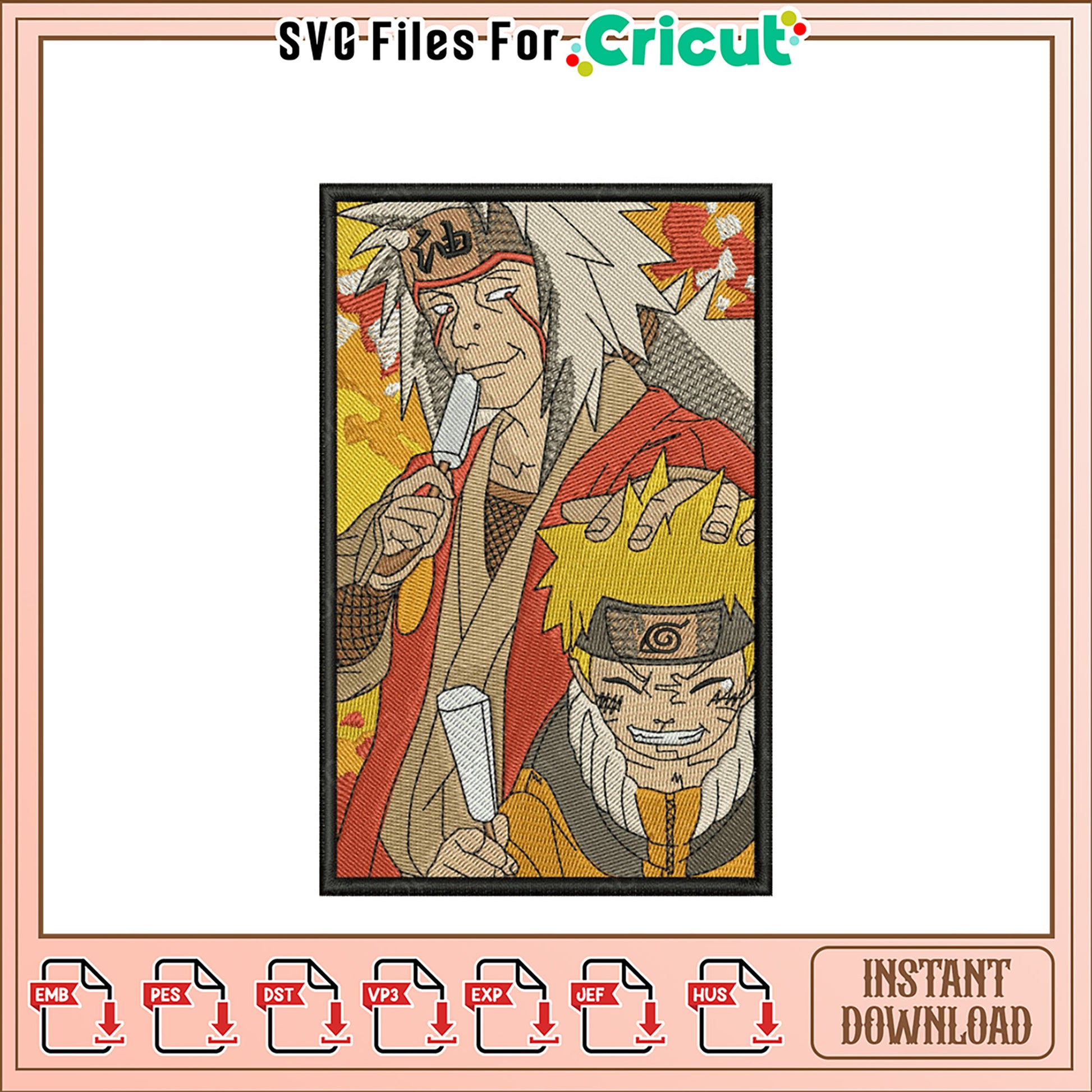 Naruto & Jiraiya Embroidery Design Instant Download