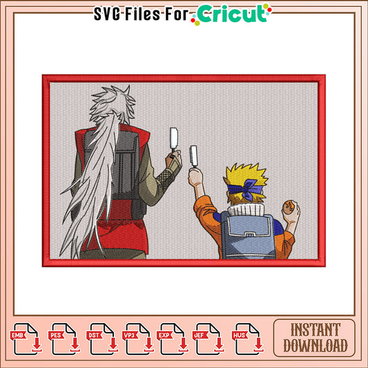 Naruto & Kakashi Embroidery Design Instant Download