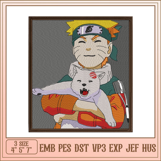 Naruto & Pakkun Embroidery Design