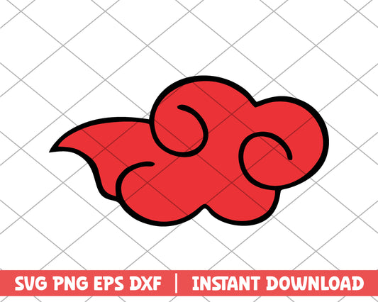 Naruto akatsuki red cloud anime svg