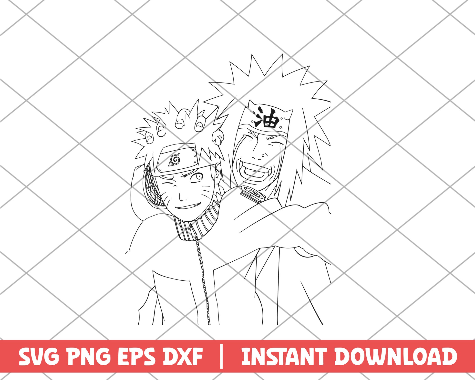 Naruto and chiraja anime svg