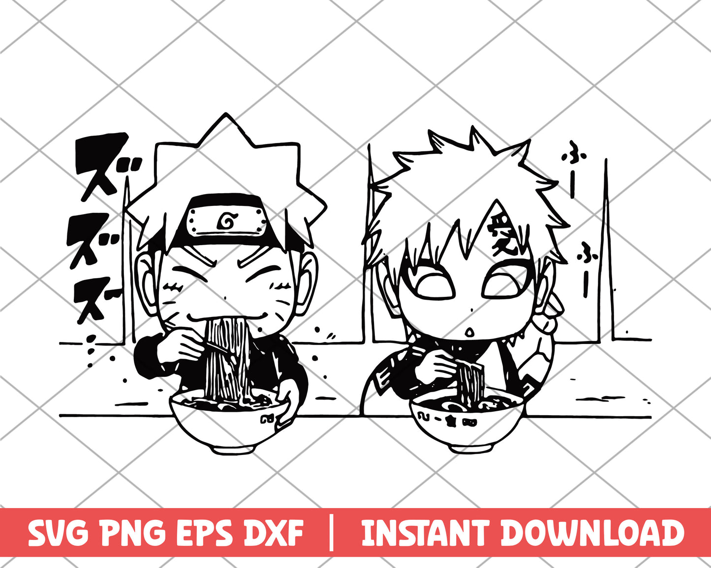 Naruto and gaara anime svg