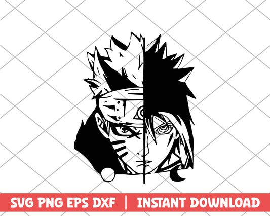 Naruto and sasuke anime svg 