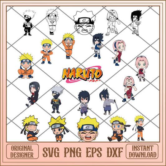 Naruto chibi anime svg bundle