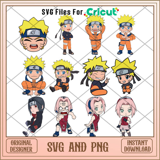 Anime Naruto movie svg, Naruto chibi bundle - Svgfileforcricut