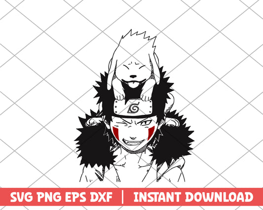 Naruto kiba x akamaru anime svg