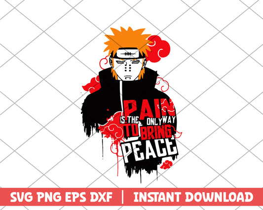 Naruto pain is the only way to bring peace anime svg