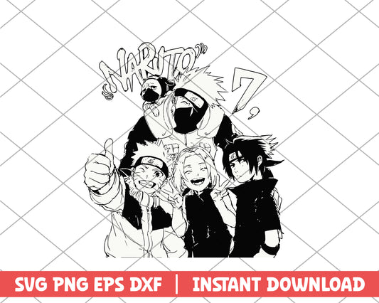 Naruto shippuden team 7 anime svg