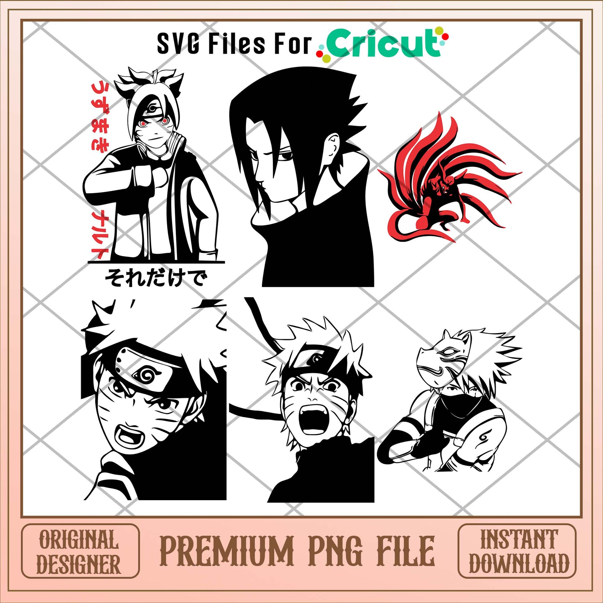 Anime Naruto scream characters png bundle