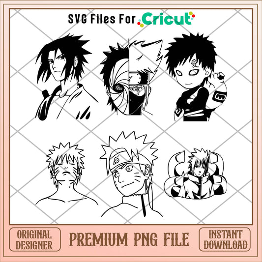 Anime Naruto main characters png bundle