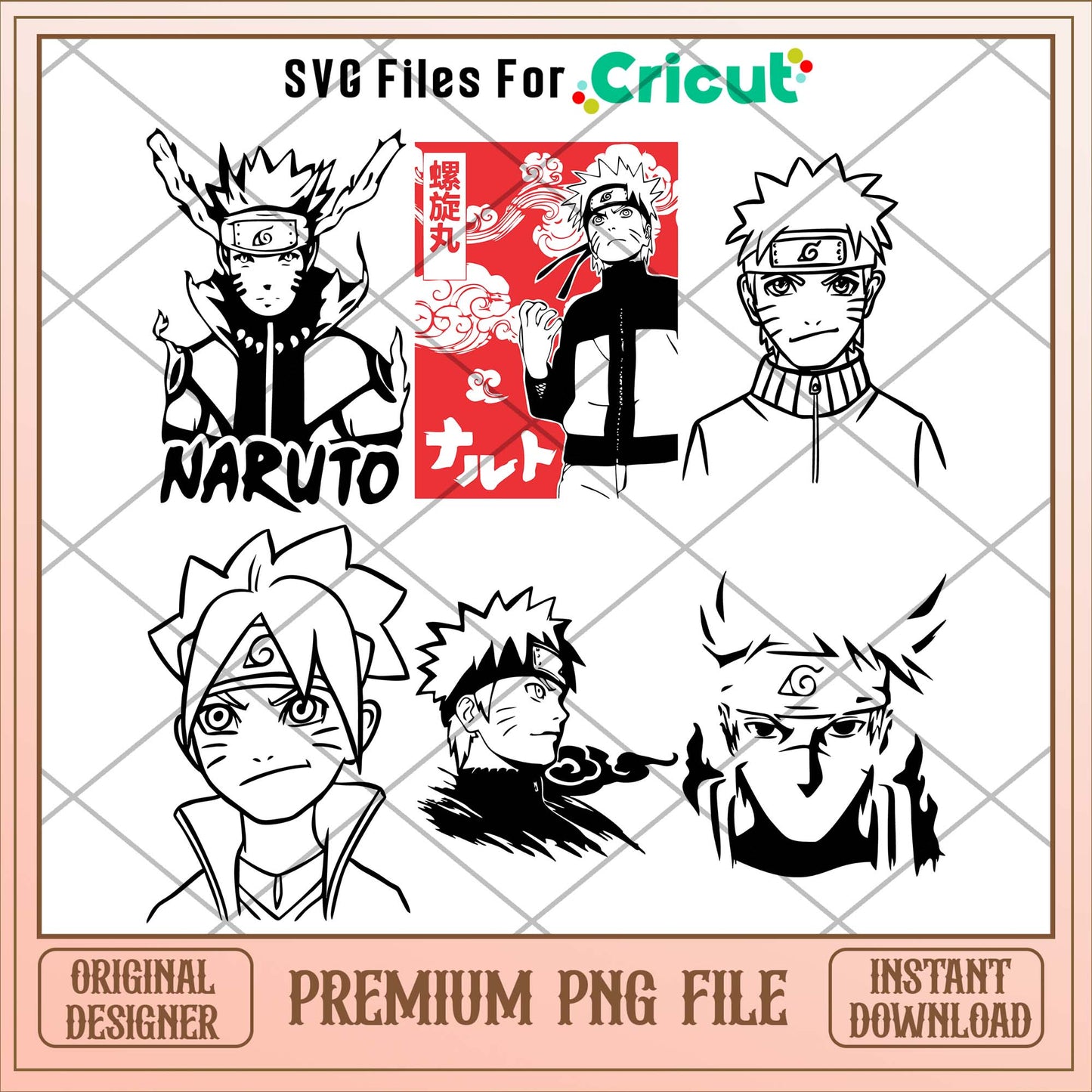 Anime Naruto characters sketch  png bundle