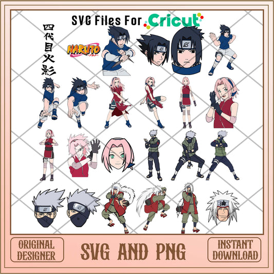 Naruto friends svg, Naruto Sasuke Sakura bundle - Svgfileforcricut