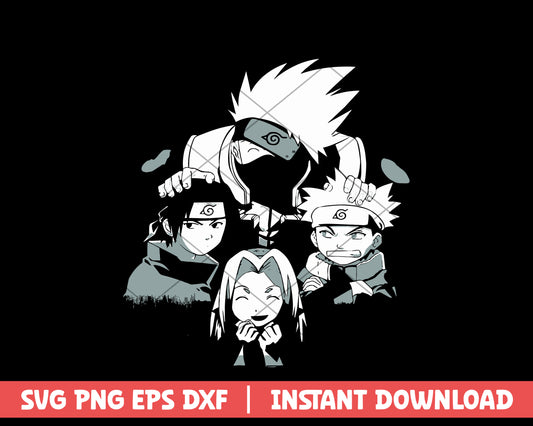 Naruto team 7 anime svg